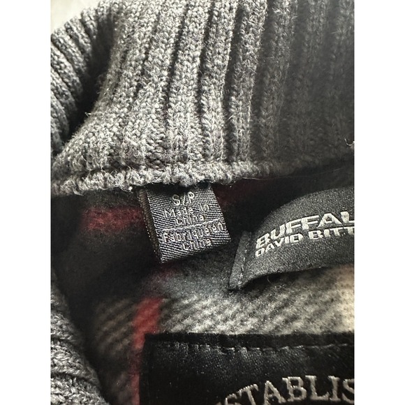 Buffalo David Bitton Cable Knit Cable Knit Cardigan Sweater Mens Small Gray NWT - Picture 6 of 16